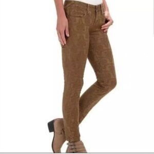 Free People Brown Textured Jacquard Jeans size 26